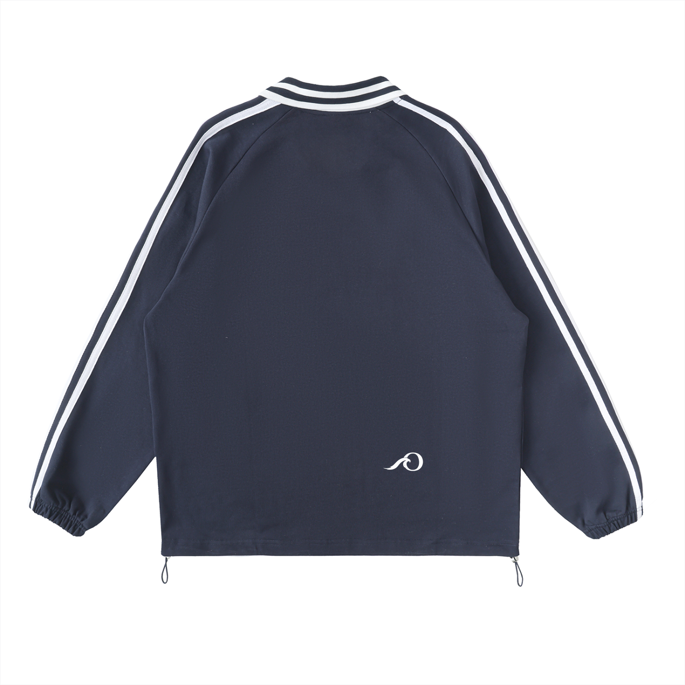 Contrast Striped Lapel Collar Sweatshirt