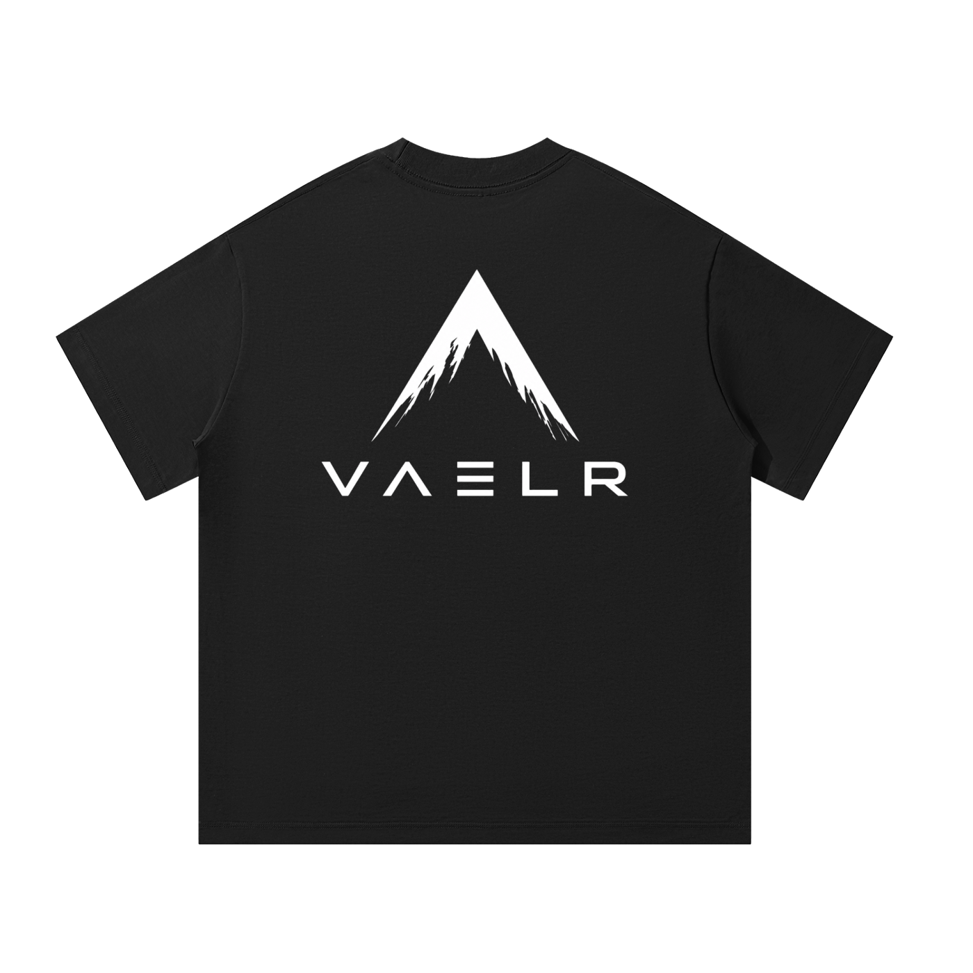 Black oversized T-shirt with large back mountain logo