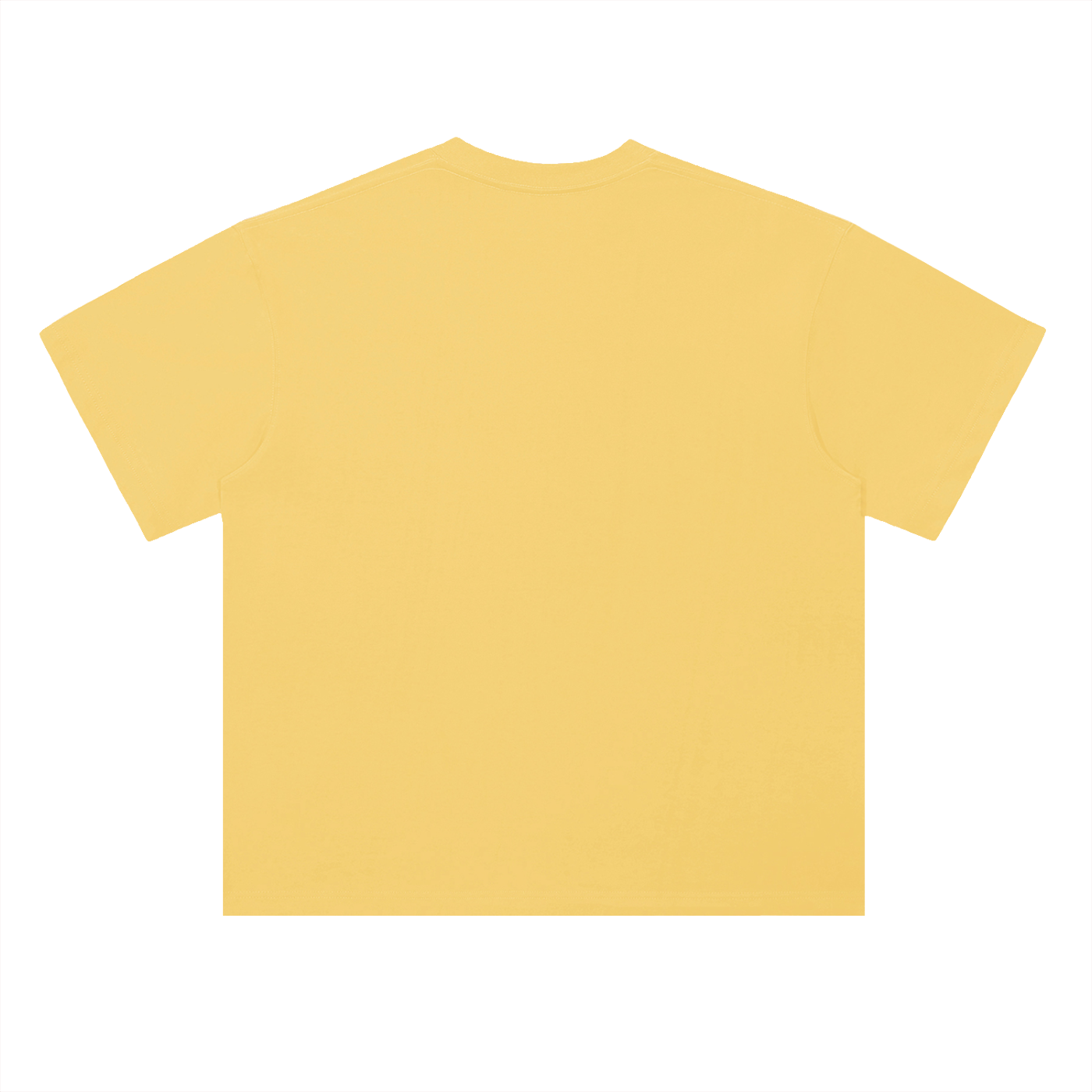 Heavyweight cotton T-shirt, Lemon yellow back view