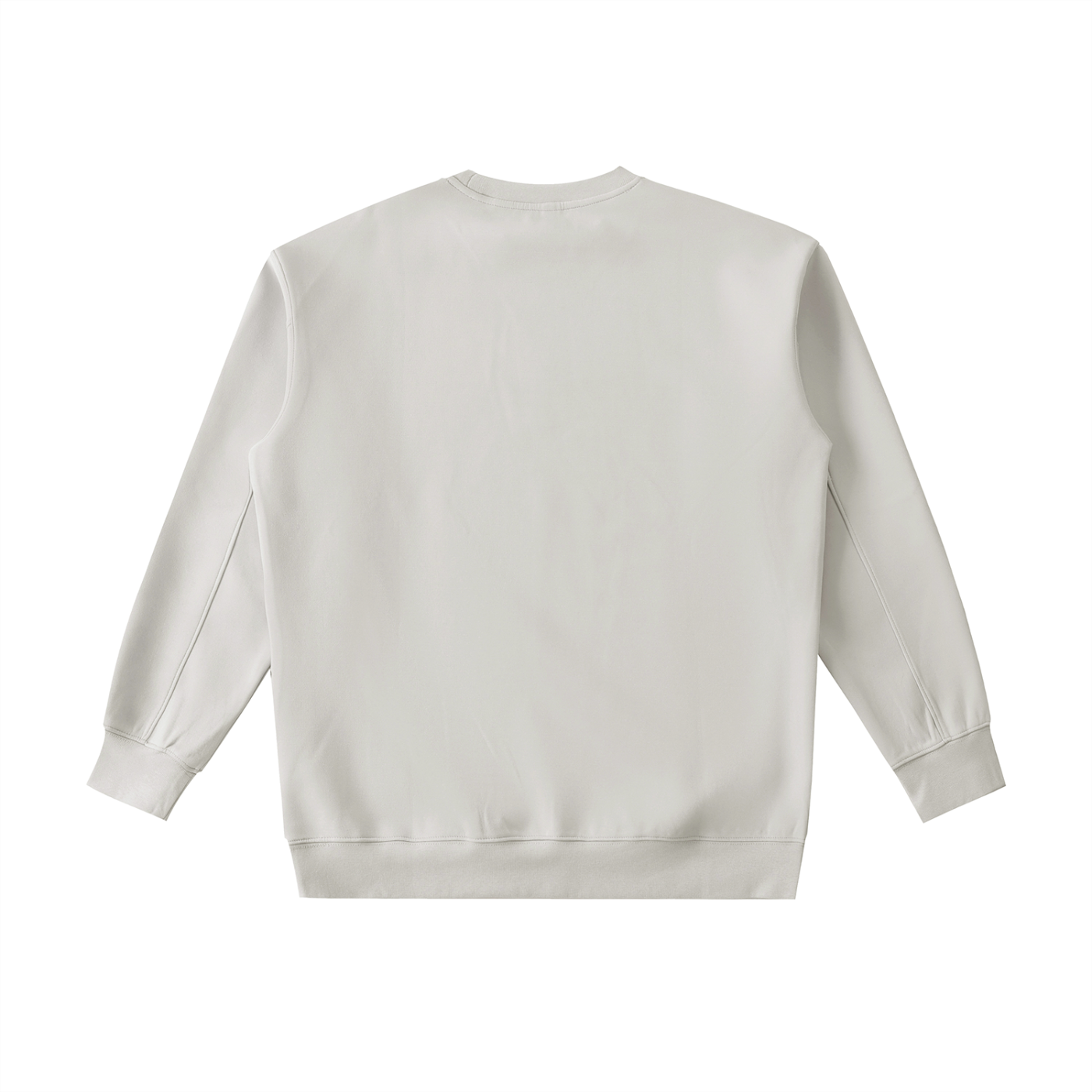 Light gray heavyweight crewneck sweatshirt back view