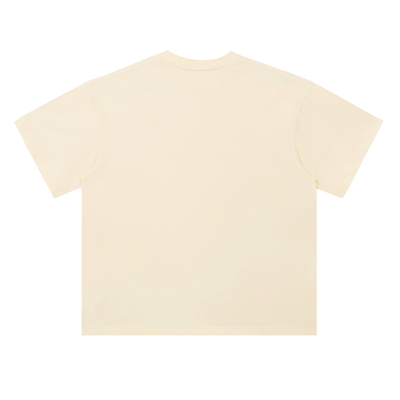 Heavyweight cotton T-shirt, Milk apricot back view