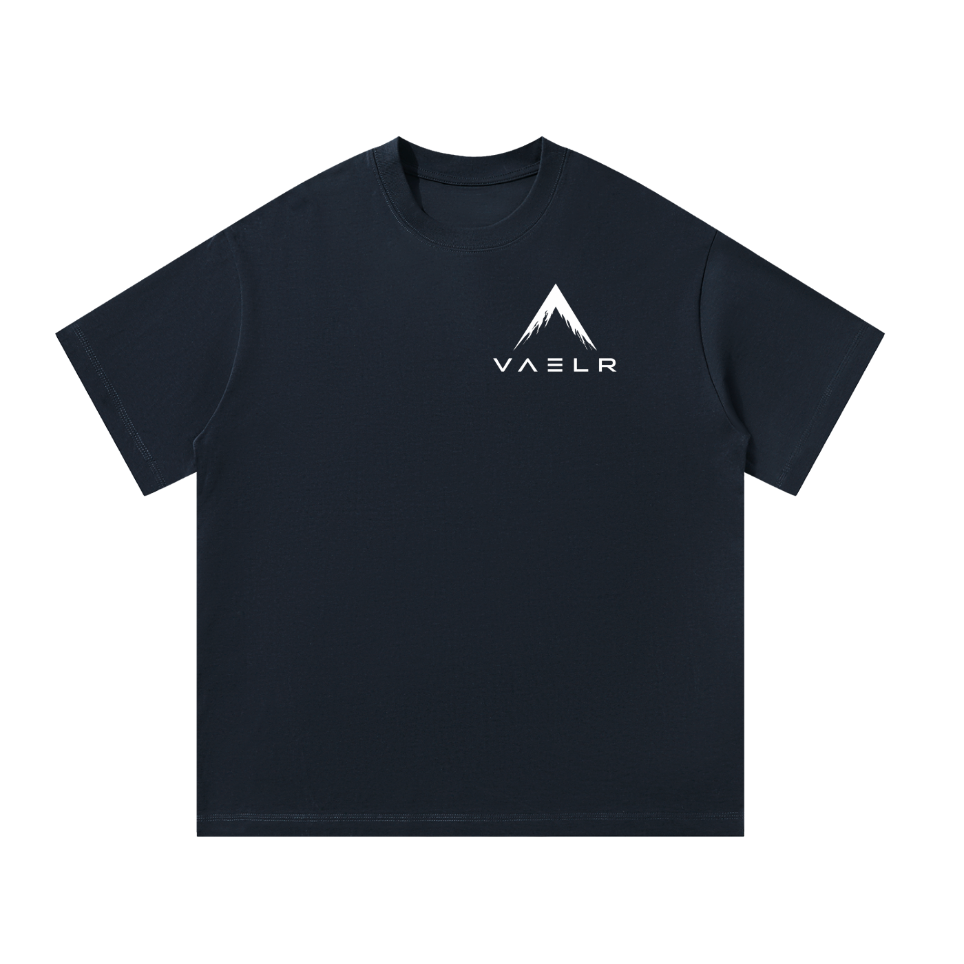Dark navy oversized T-shirt with small front mountain logo