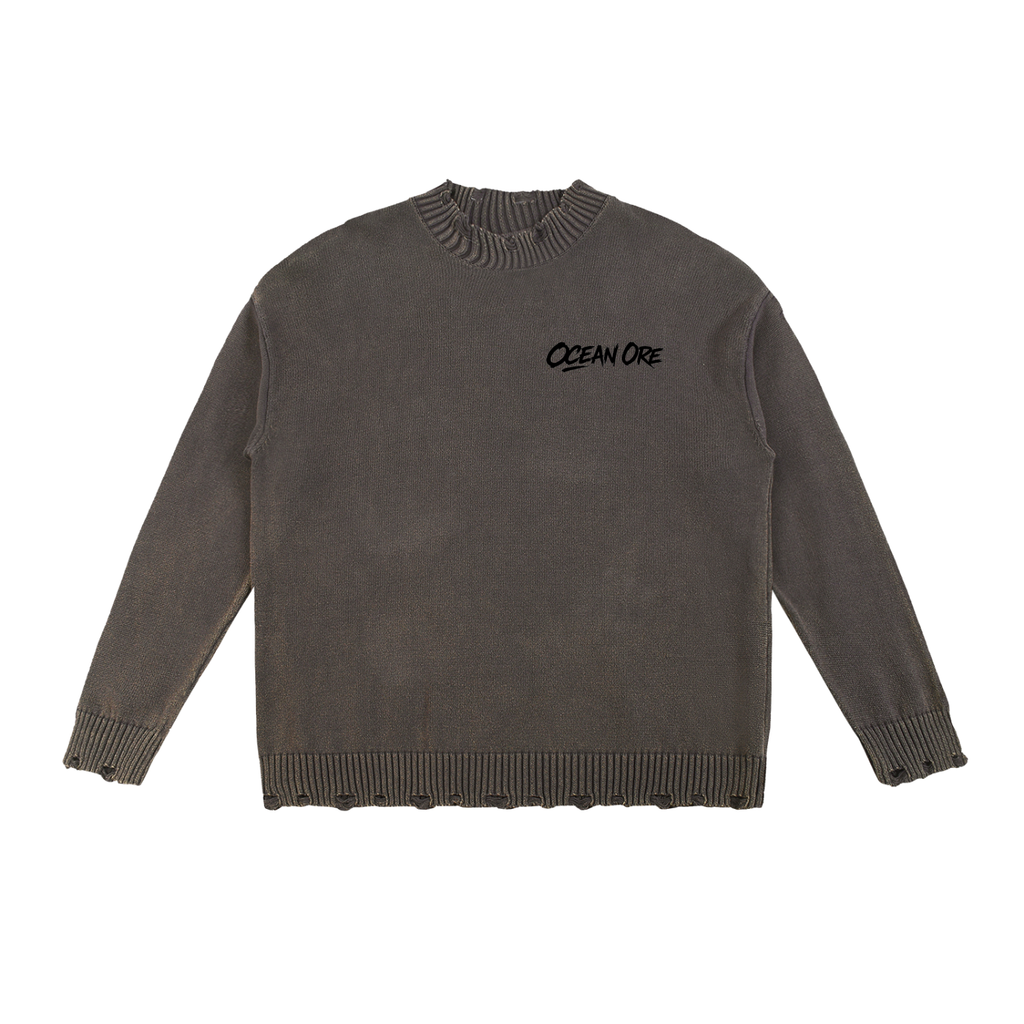 Vintage Washed Hand-Frayed Sweater
