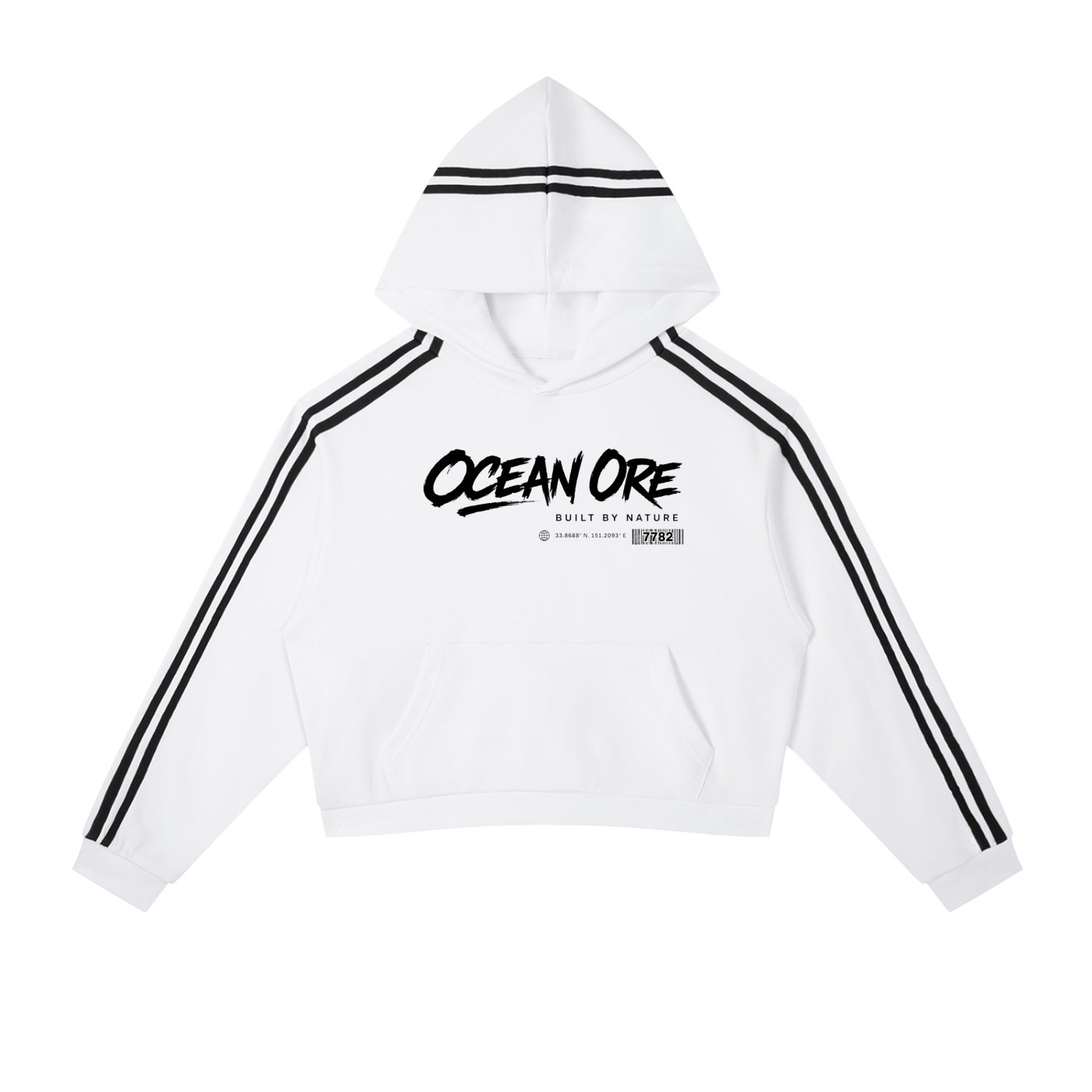 Contrast Side Stripe Cropped Hoodie