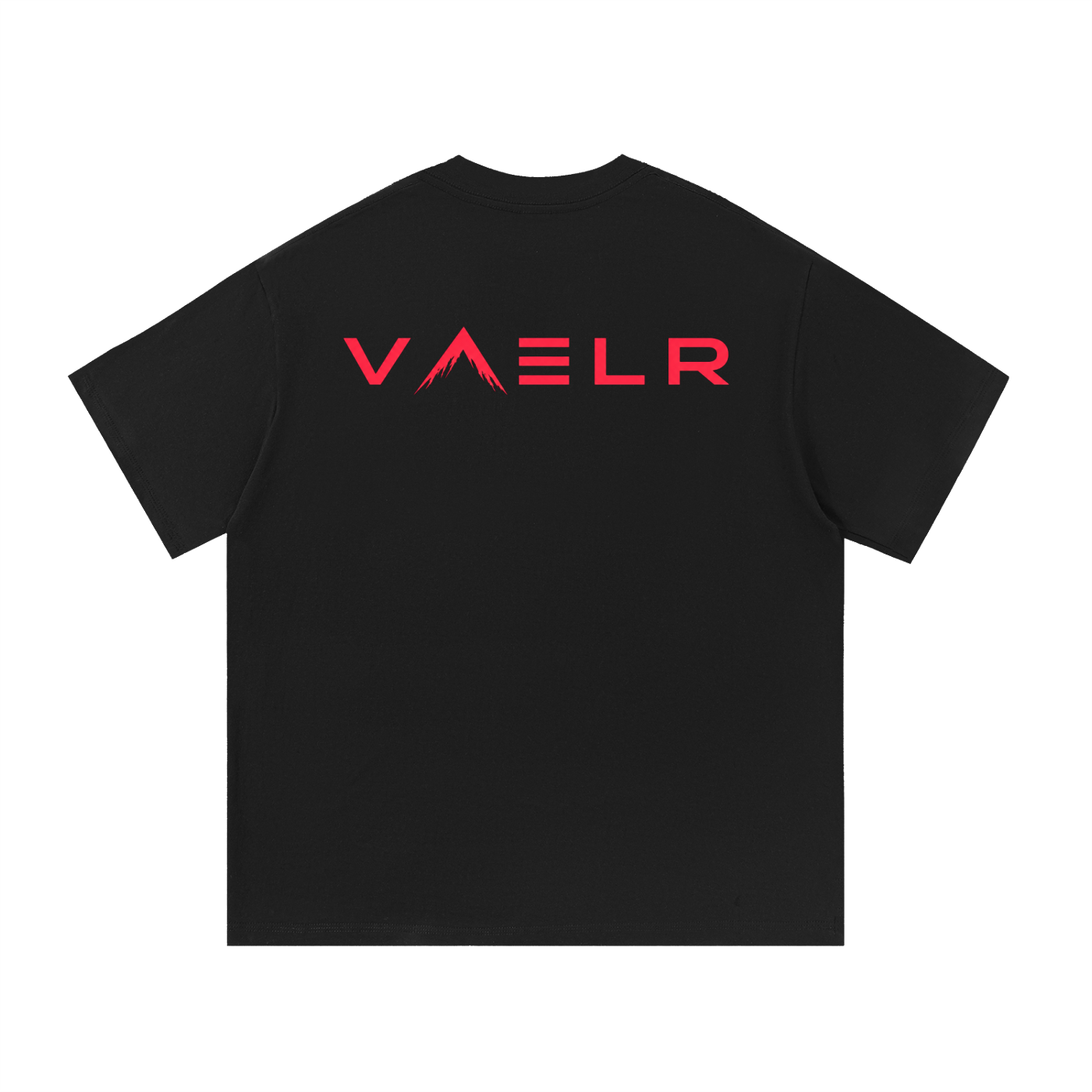 Cotton T-shirt, black, crew neck, short sleeves, VAELR logo on back.