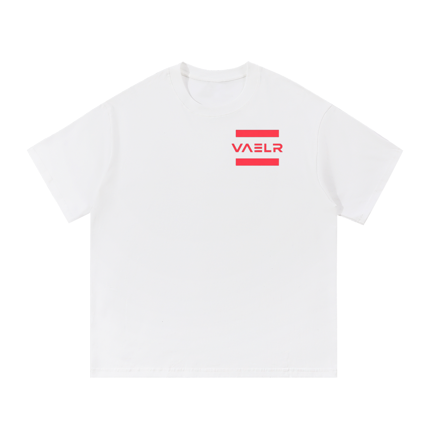 Cotton T-shirt, white, crew neck, short sleeves, VAELR logo on front chest.