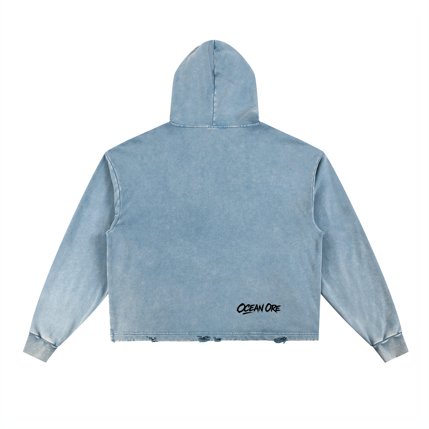 The quiet north Vintage Washed Frayed-Hem Hoodie