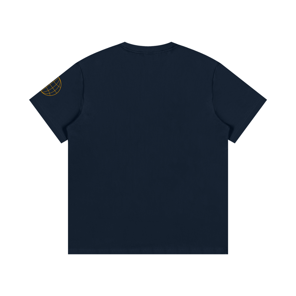 Royal blue cotton everyday tee back view, crew neck, short sleeves