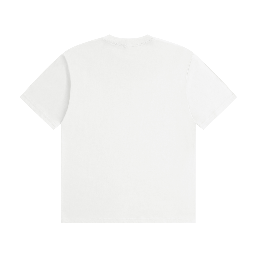 White unisex seamless cotton T-shirt with plain back