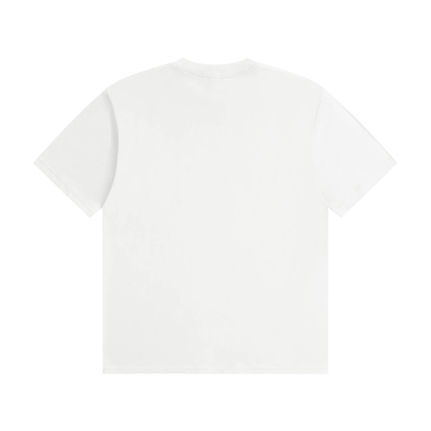 White unisex seamless cotton T-shirt with plain back