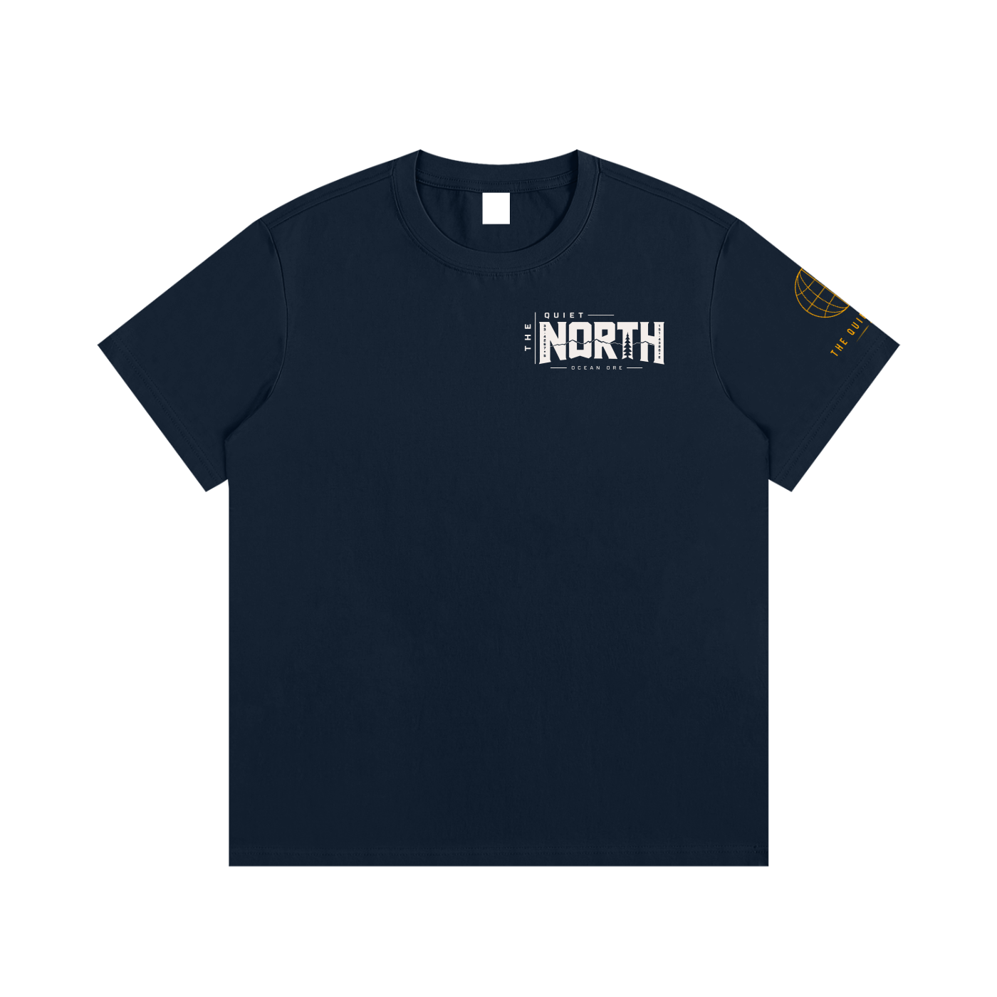 Royal blue cotton graphic T-shirt with small 'NORTH' front logo