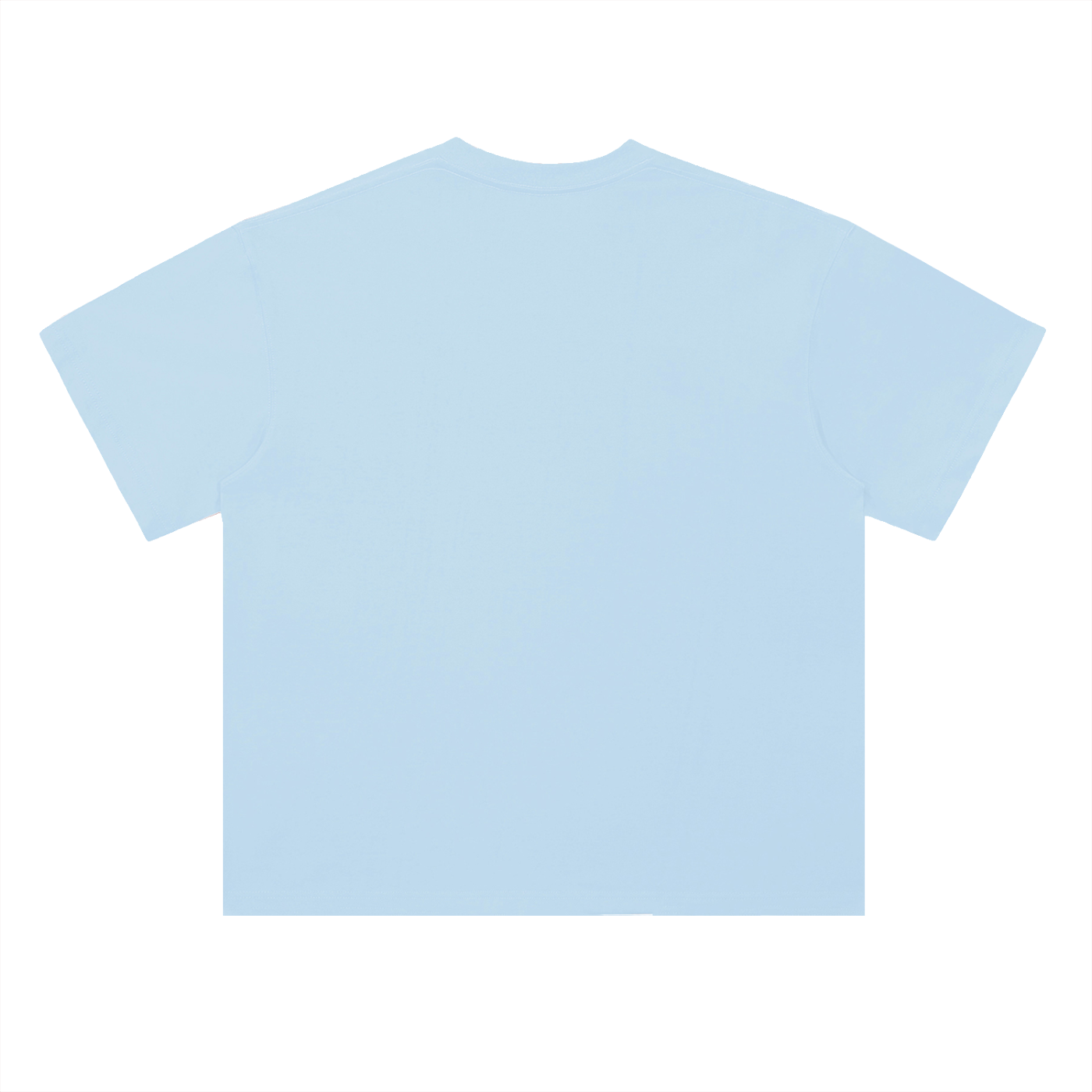 Heavyweight cotton T-shirt, Light blue back view